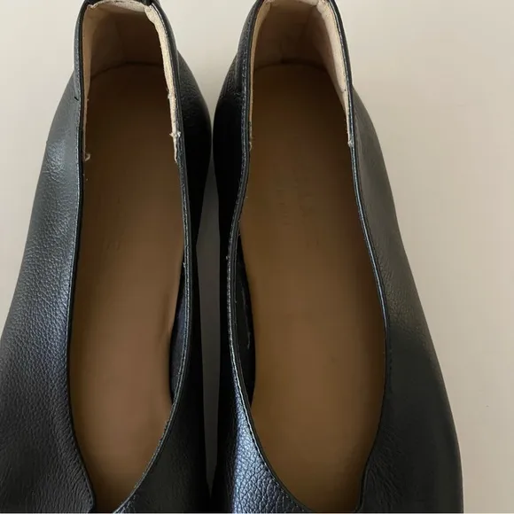 🥿 Everlane Black Leather Slip On ShoesThe Day Glove Ballet Flats Size 7.5