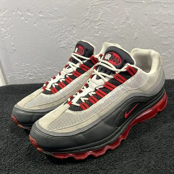 🔥🔥 NIKE Air Max 24-7 Shoes Volt Black Red Gray 397252-001 2010 Men Sz 11.5 - E