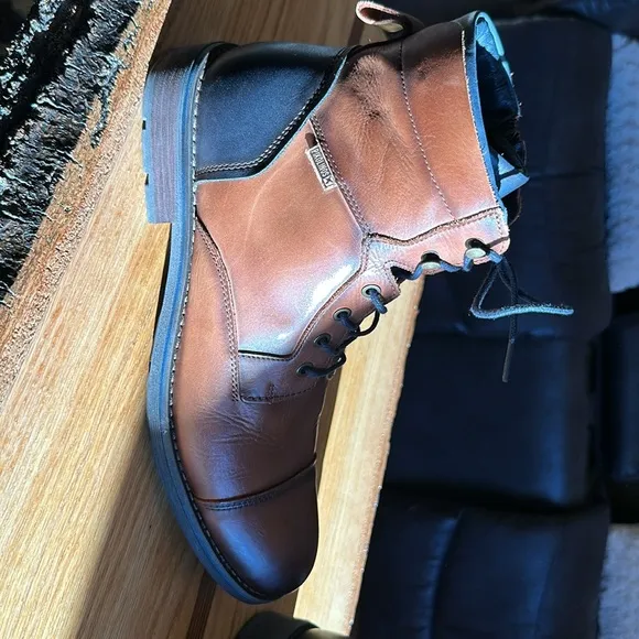 - Pikolinos York M2M brown leather lace up boots ankle boots size 46 or …