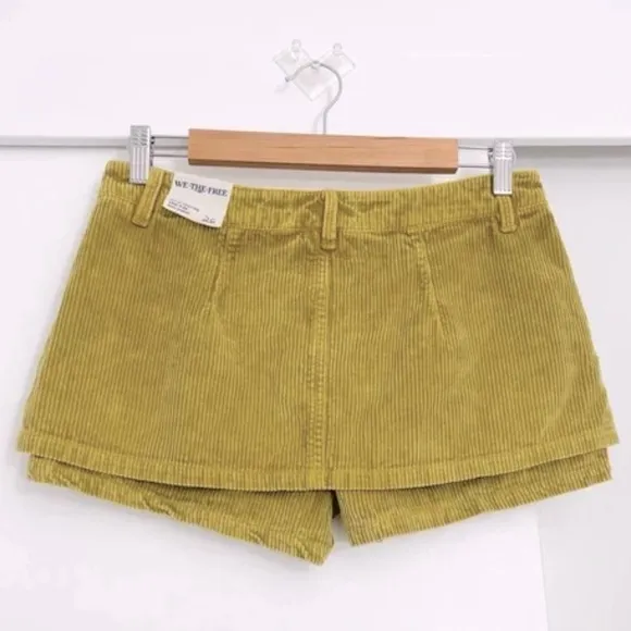 1663. FREE PEOPLE Gala Vanting Low Rise Mini Peekaboo Skort Sz 26 NWOT $78