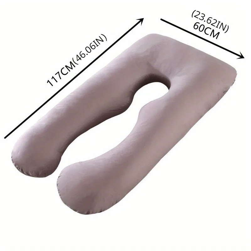 1pc Cotton Maternity Pillow, Removable And Washable U-shaped Pillow, Large Cushion Waist Pillow, Mommy Pillow, Cotton Made
