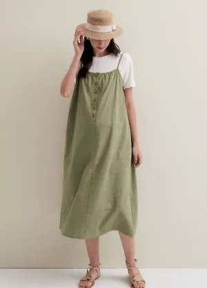 241013G4 Buttoned Short Sleeve Maternity & Nursing Dress