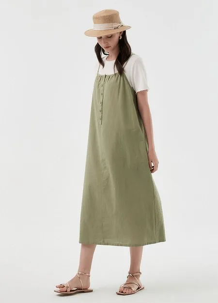 241013G4 Buttoned Short Sleeve Maternity & Nursing Dress