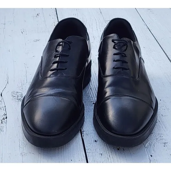 $295 Wolf &amp; Shepherd Men's Black Closer Oxford Luxury Dress Shoes US 10.5 EU 44