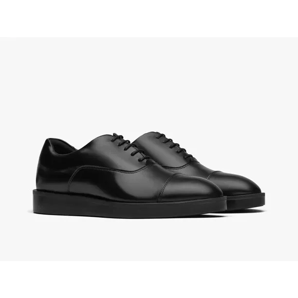 $295 Wolf &amp; Shepherd Men's Black Closer Oxford Luxury Dress Shoes US 10.5 EU 44