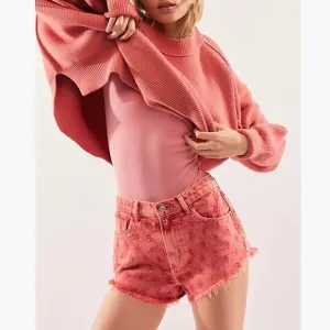 #35 NWT Free People Mixed Emotions High Rise Short in Dragonfruit Sorbet