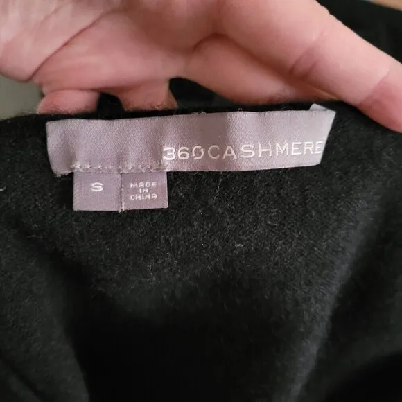 360 Cashmere 100% Cashmere Raw Hem Long Sleeve Pullover Sweater Size Small
