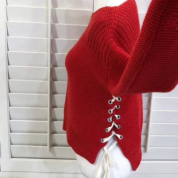 360 Sweater Emilia Lace Up Sweater