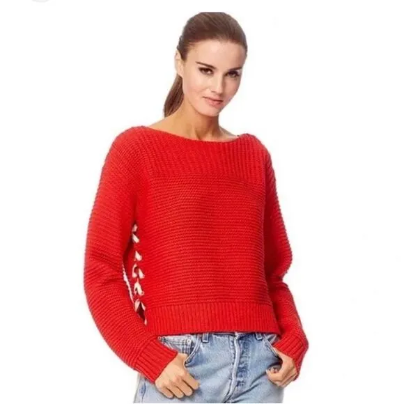 360 Sweater Emilia Lace Up Sweater