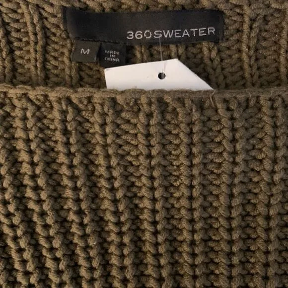 360 Sweater Olive Green Emilia Lace Up Sweater