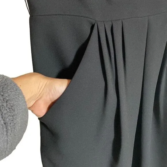 4. Rickie Freeman Teri Jon Square Neckline Mini Dress Black Sheath Sz 8 Elegant