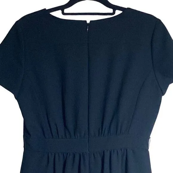 4. Rickie Freeman Teri Jon Square Neckline Mini Dress Black Sheath Sz 8 Elegant