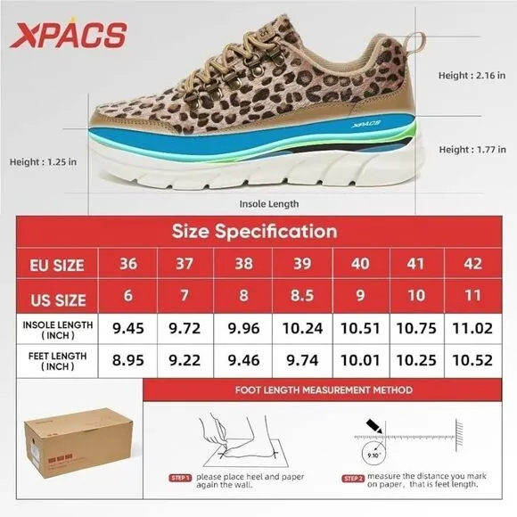 (42-3219) XPACS Womens Walking Shoes with Arch Support Sz 8.5