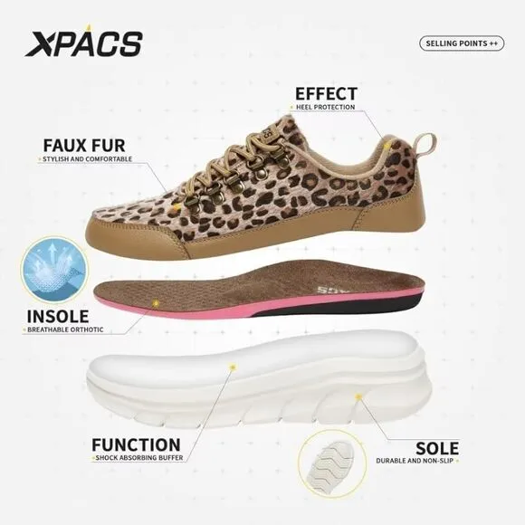 (42-3219) XPACS Womens Walking Shoes with Arch Support Sz 8.5