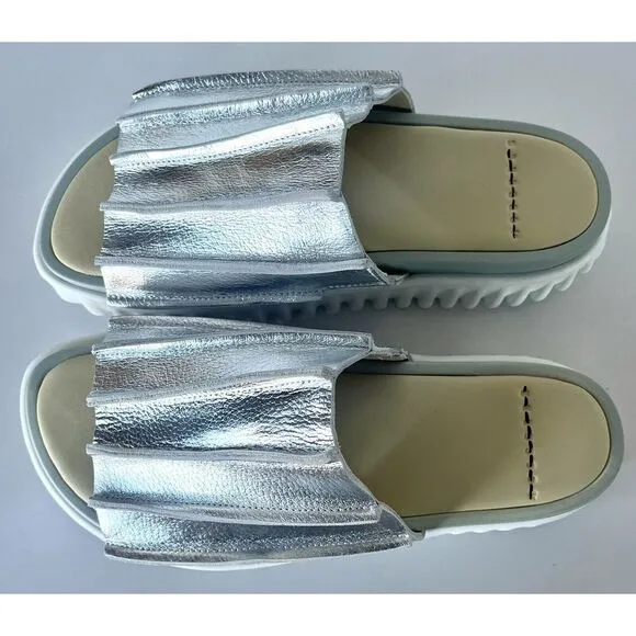 4ccccees wafo pleat‎ sandal €265 metallic silver New 41