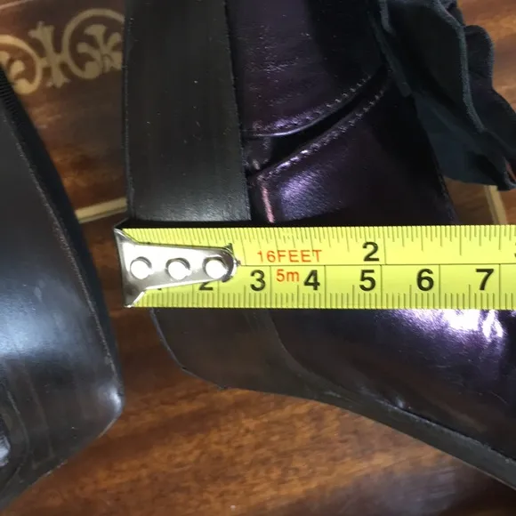7.5 Donald J. Pliner Floral purple fuchsia copper metallic heels