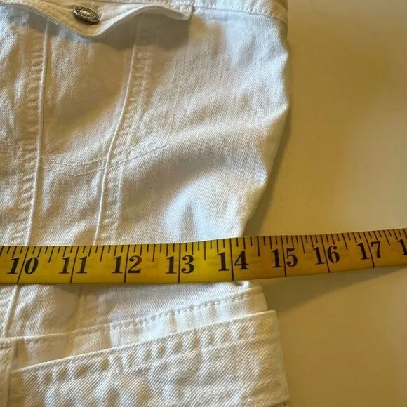 7 For All Mankind Wht Denim Flounce Hem Mini Drs Sz M Coquette, Coastal Cowgirl