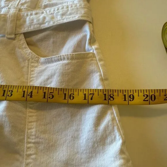 7 For All Mankind Wht Denim Flounce Hem Mini Drs Sz M Coquette, Coastal Cowgirl