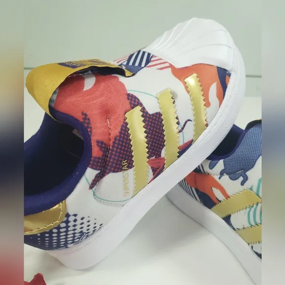 8K Adidas Superstar 360 GZ7348 Unisex Kids Toddler Multi Slip On Shoes Sneakers