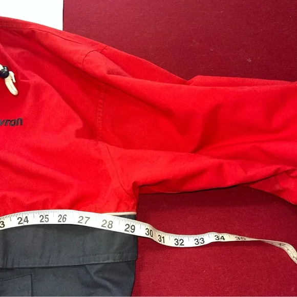 90s red blue CHEVRON boat RACING coat HOODED Nautical JACKET cotton nylon men 2X