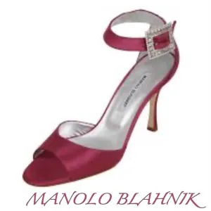 $925 MANOLO BLAHNIK PINK DRIBBIN JEWELED CRYSTAL SATIN SANDALS Sz 36 US 6 SHOES