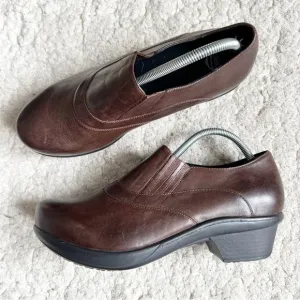 Abeo On Trend Women's COLBIE Brown Leather Slip-On Orthopedic Clogs Size 10