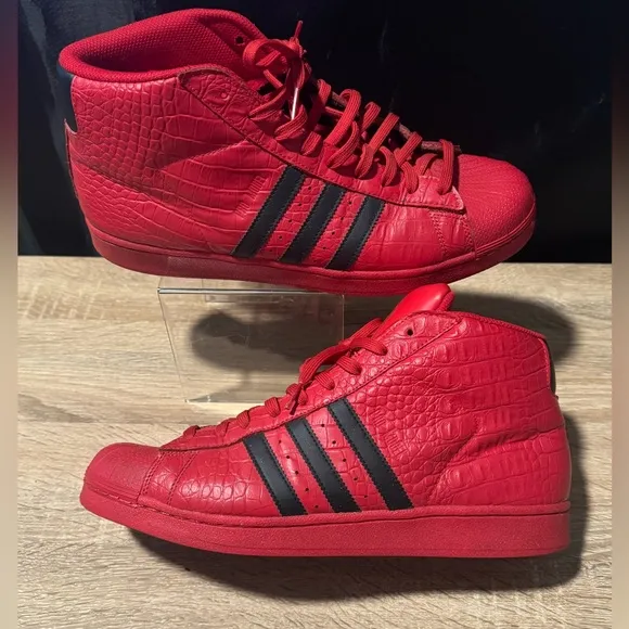 Adidas 11.5 Pro Model Scarlet Red Black Gator Skin CQ0873 Classic Shoes Sneakers