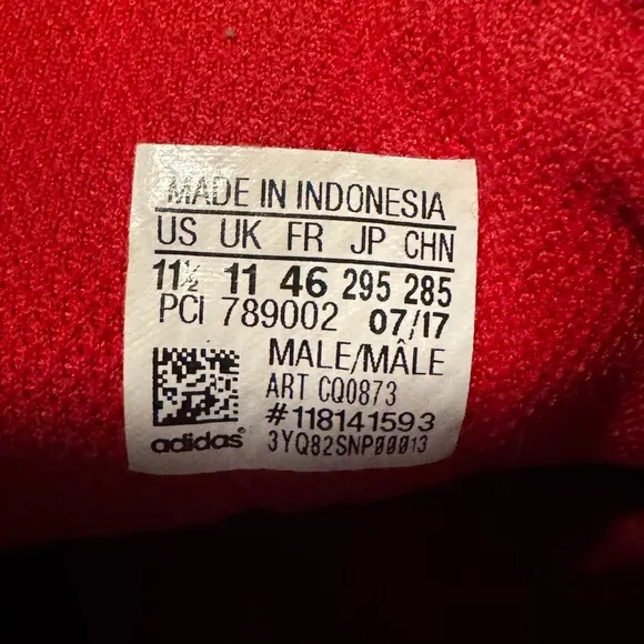 Adidas 11.5 Pro Model Scarlet Red Black Gator Skin CQ0873 Classic Shoes Sneakers