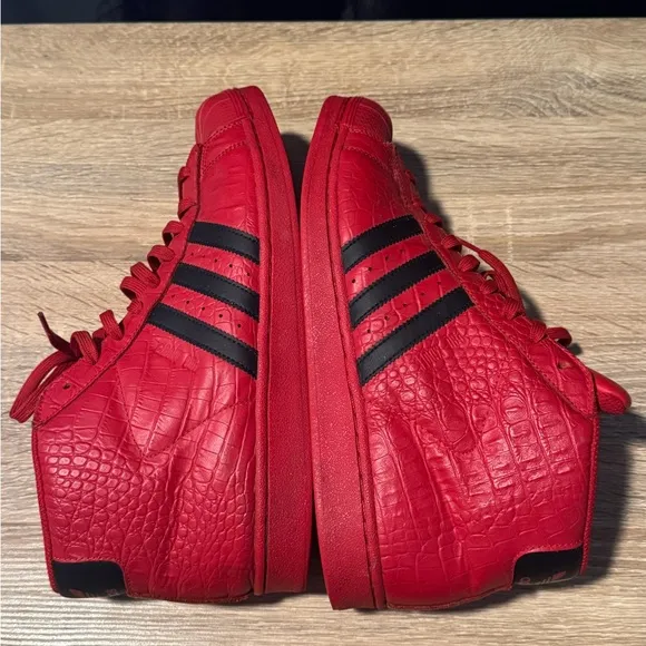 Adidas 11.5 Pro Model Scarlet Red Black Gator Skin CQ0873 Classic Shoes Sneakers