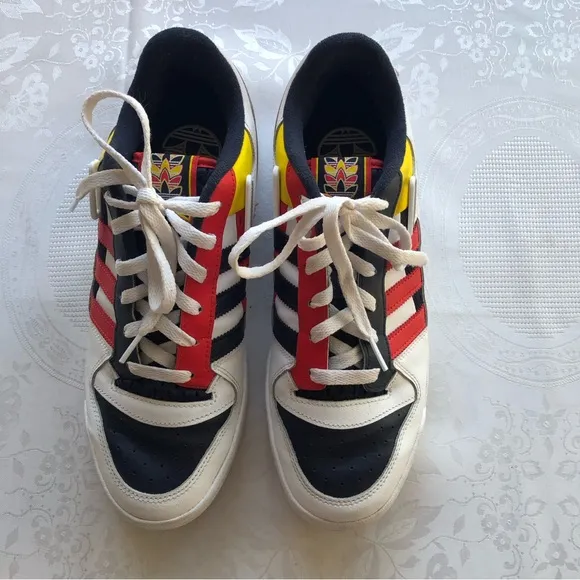 Adidas 84 Forum Sneakers Men’s Size 11 Red/White/Blue Lace-Up Shoes Multicolored