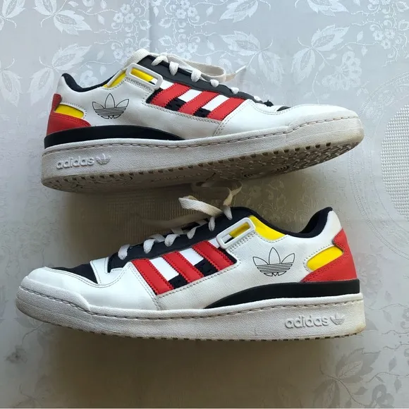 Adidas 84 Forum Sneakers Men’s Size 11 Red/White/Blue Lace-Up Shoes Multicolored