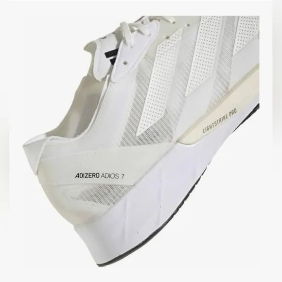 Adidas Adizero Adios 7 Running Shoes / Sneakers White / Ivory GY2588 Men' 10 🔥