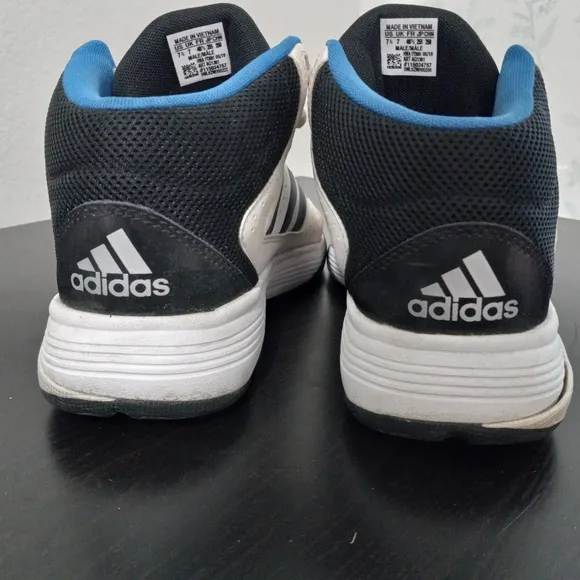 Adidas Cloudfoam 7.5 Mens Mid Top Sneakers Shoes in Black on White