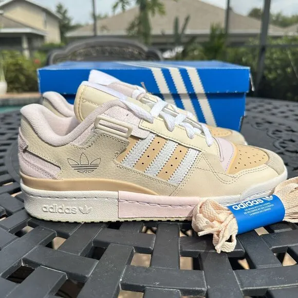 Adidas Forum Exhibit Low Ecru Tint Halo Amber Men's Athletic Shoes GW6346 Size 6
