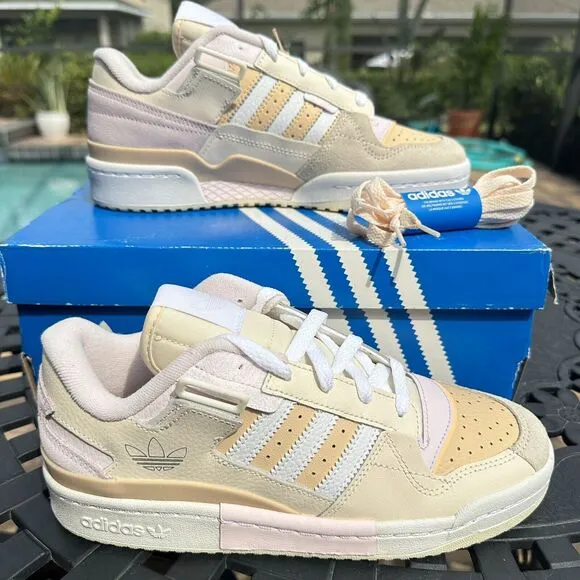 Adidas Forum Exhibit Low Ecru Tint Halo Amber Men's Athletic Shoes GW6346 Size 6