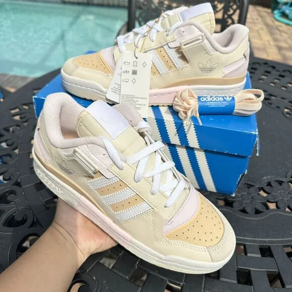 Adidas Forum Exhibit Low Ecru Tint Halo Amber Men's Athletic Shoes GW6346 Size 6