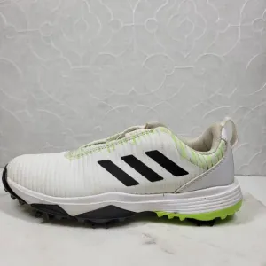 Adidas Golf Shoes Youth 4.5 White Green BOA Lace Spikes Bounce Athletic Footwear