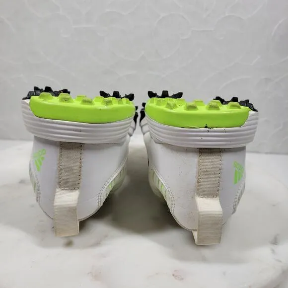 Adidas Golf Shoes Youth 4.5 White Green BOA Lace Spikes Bounce Athletic Footwear