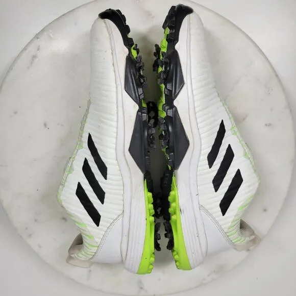 Adidas Golf Shoes Youth 4.5 White Green BOA Lace Spikes Bounce Athletic Footwear