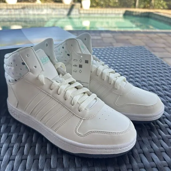 Adidas Hoops 2.0 Mid J Playful Graphic Kid's Athletic Shoes B75751 Size 6