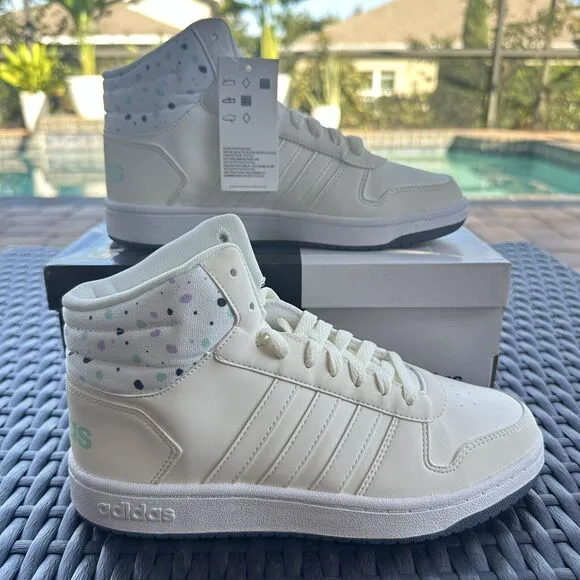 Adidas Hoops 2.0 Mid J Playful Graphic Kid's Athletic Shoes B75751 Size 6