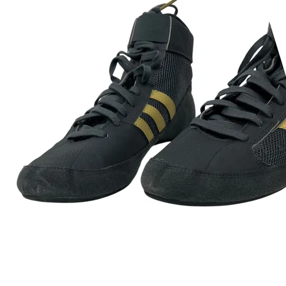 Adidas HVC2 Wrestling Shoes Mens Size 9.5 Gray Mesh High Top MMA Boxing
