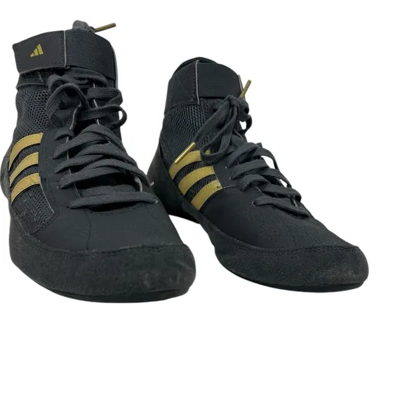 Adidas HVC2 Wrestling Shoes Mens Size 9.5 Gray Mesh High Top MMA Boxing