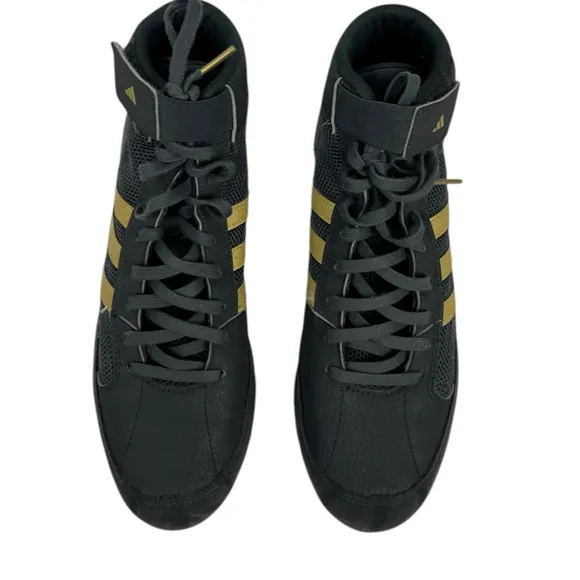 Adidas HVC2 Wrestling Shoes Mens Size 9.5 Gray Mesh High Top MMA Boxing