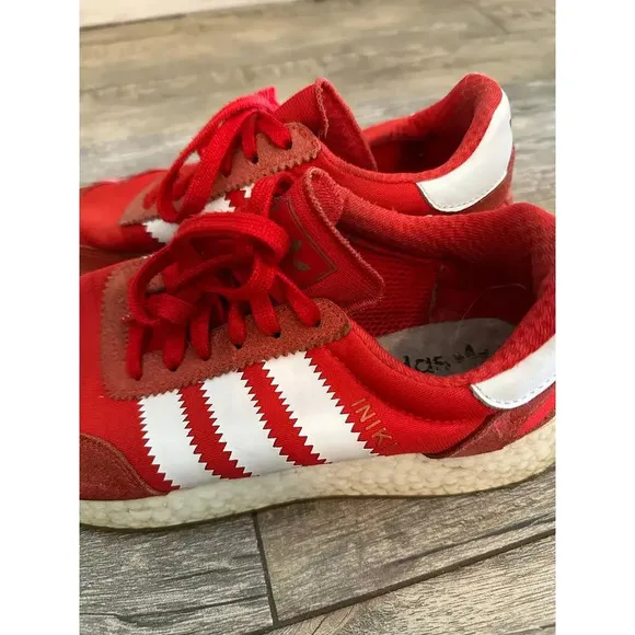 Adidas Iniki Runner Red Footwear Sneaker Shoes Size 8