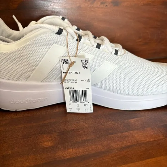 Adidas Men's Sportswear RACER TR23 SHOES in Cloud White Size 10.5 New