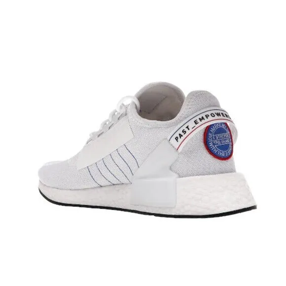Adidas NMD R1 V2 'Logo Patch' White/Blue-Red Mens Lifestyle Shoes GX6265 (NEW)