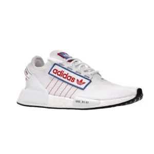 Adidas NMD R1 V2 'Logo Patch' White/Blue-Red Mens Lifestyle Shoes GX6265 (NEW)