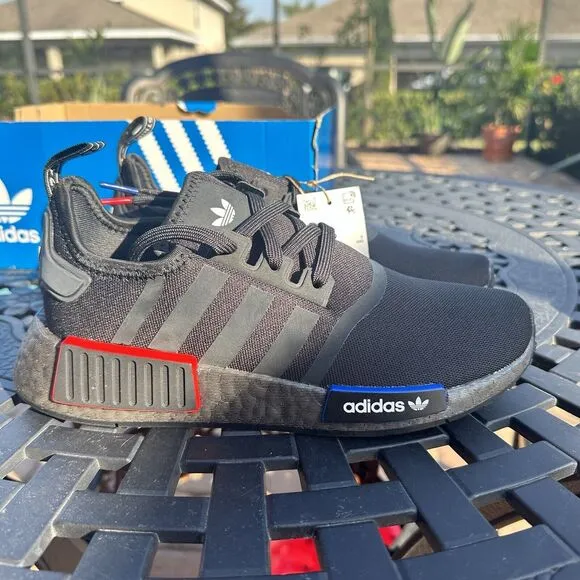 Adidas NMD_R1 Refined Black Grey Kid's Athletic Shoes GY4278 Size 4.5