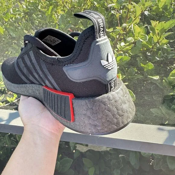 Adidas NMD_R1 Refined Black Grey Kid's Athletic Shoes GY4278 Size 4.5